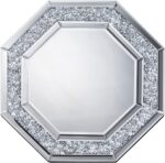 八角鏡 風水鏡 モダン風水ミラー(クリスタル・デコ）八角形(L)壁掛けウォール卓上