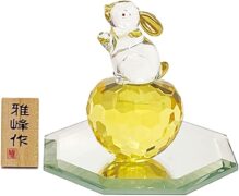干支 置物 卯うさぎ ウサギ 兔 ガラス 風水クリスタル福卯