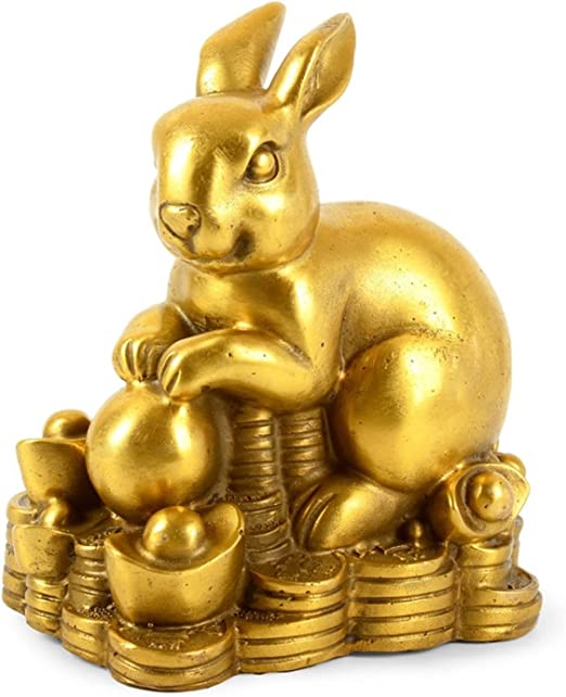 干支飾り卯年 風水置物十二支ウサギ銅製ジュエリー 金運アップ開運グッズ
