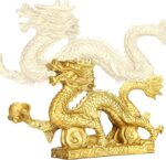 風水龍 真鍮のドラゴン置物 卓上オブジェ中国の装飾品