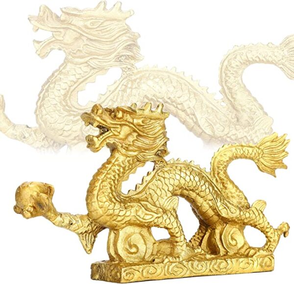 風水龍 真鍮の置物 卓上オブジェ中国の装飾品