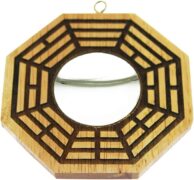 八卦鏡 風水グッズ 木製置物 開運お守り護符(凸鏡)