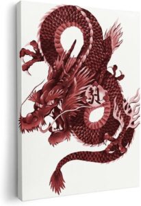 赤龍 壁掛けインテリア 木枠アートパネル