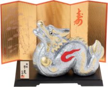 干支 置き物 コンパクト 辰 龍 竜 たつ 開運 正月飾り いぶし銀龍 瀬戸陶芸社 昭峰窯