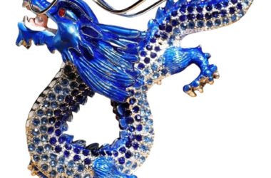 青色 かわいい龍の置物 おしゃれな虹色クリスタル装飾 青龍ブルードラゴン スピリチュアルパワー 幸運