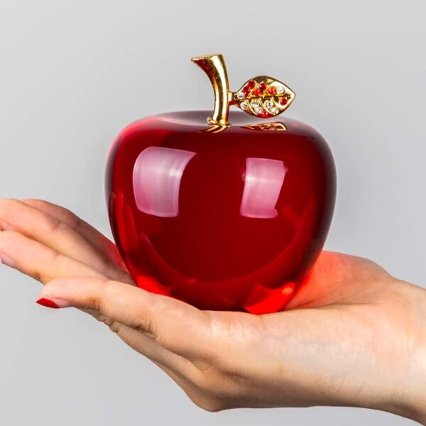 赤いリンゴ K9クリスタルガラス製 風水置物 装飾