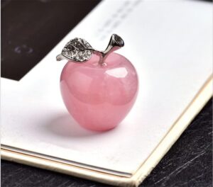 りんご かわいい ピンク アップル ローズクォーツ パワーストーン 紅水晶 恋愛運 インテリア 雑貨 置き物