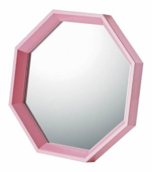 ピンク色 八角形 スタンドミラー 風水鏡 シンプルなデザイン 壁掛け おしゃれ かわいい