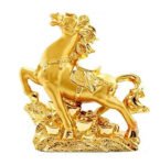 馬の風水置物 午年 2026年 干支 十二支 天馬 馬蹄銀 オブジェ 金色ゴールド 金運アップ