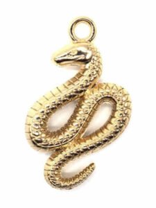 黄金の蛇（へび）開運お守り スマホ バッグ チャーム 10個セット 金色 ゴールド 金運 仕事運 成功運