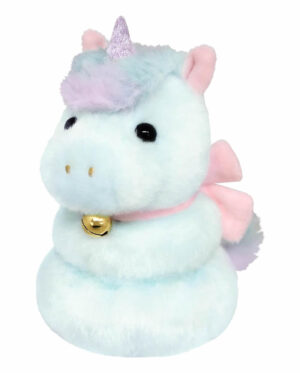 2026年 干支 午 かわいい ユニコーン 馬（ウマ）のぬいぐるみ うまもっち 水色 一角獣