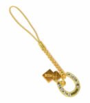 金の馬蹄 お守り スマホ ストラップ ラインストーン入り 2026年 午年 干支 馬