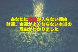 あなたにお金が入らない理由：財運、金運がよくならない本当の理由がわかりました（人生導きの書）
