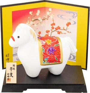 2026年 干支置物 午 馬 開運 金彩ちりめん福午