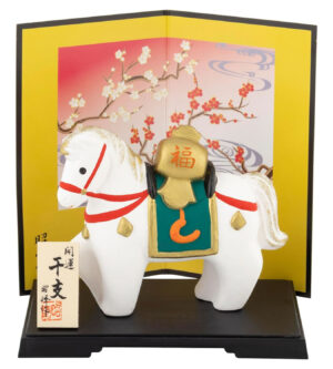 2026年 干支 置物 小槌乗せ飾り福午 馬 打ち出の小槌