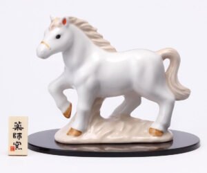 白馬の置物 2026年 干支 午年 馬 白駿 白祥招福午