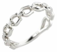 馬蹄 プラチナ リング 指輪 シンプル おしゃれ チェーン 馬の蹄 ひづめ 蹄鉄