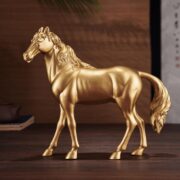 馬の風水置物 金色 2026年 午年 干支 金運 仕事運 リビング 玄関 オブジェ