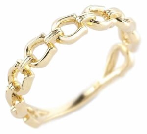 馬蹄 チェーン 18金ゴールド リング 指輪 シンプル おしゃれ