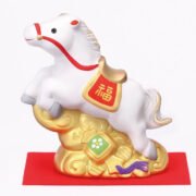 白馬 風水 置物 馬 うま 干支 午 2026年 天翔 飛躍 錦彩 招福 白い馬