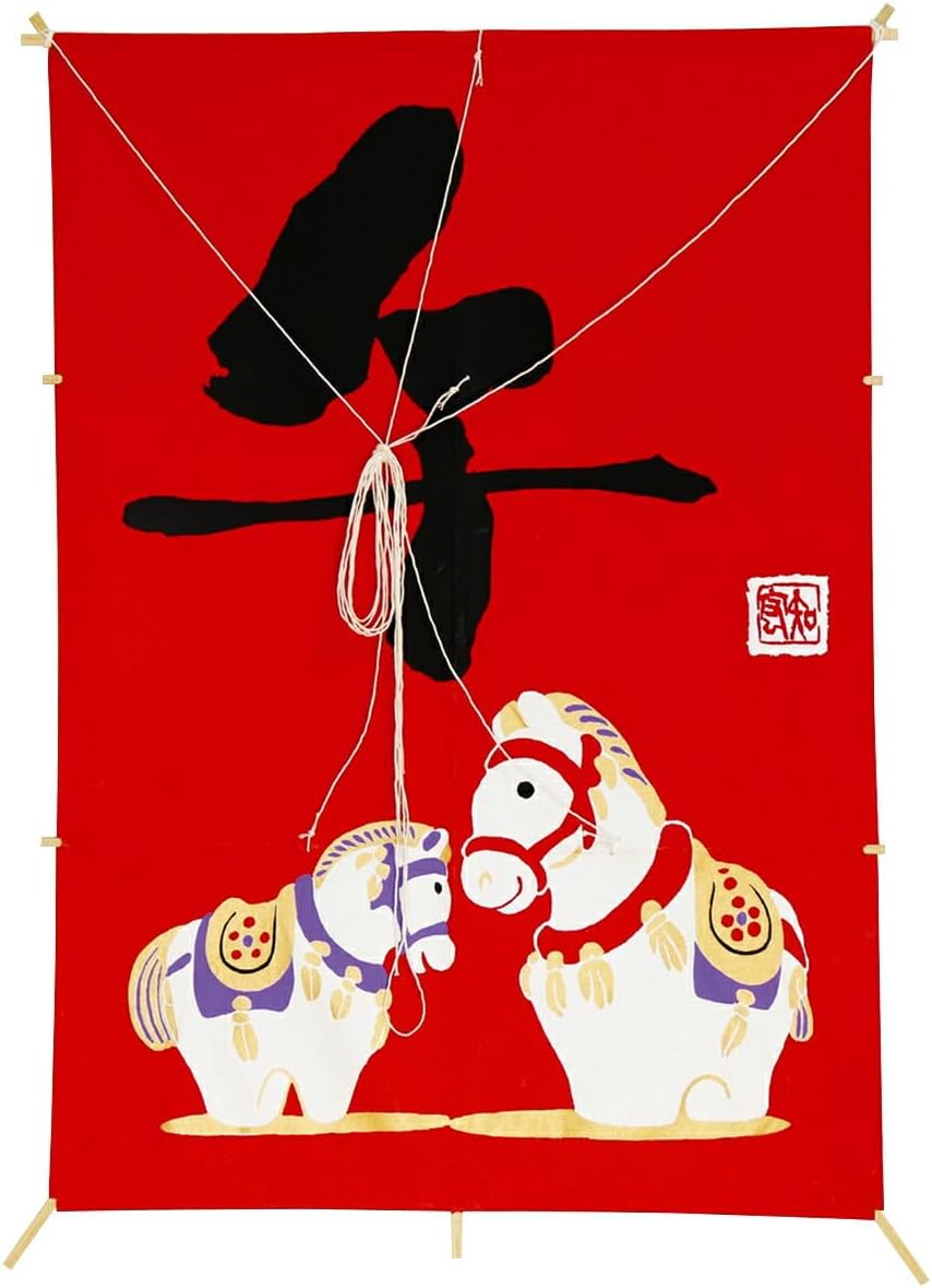 お正月飾り 赤い 特大角凧 2026年 干支 午年 馬