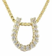 馬蹄 ネックレス イエロー ゴールド 18金 ダイヤ レディース ペンダント 馬の蹄 ひづめ 女性向けデザイン