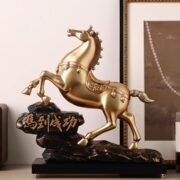 金色の馬の置物 馬到成功 金運 ゴールド オブジェ 縁起物