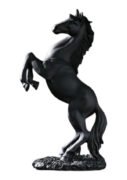 黒い馬の置物 風水 ブラック 玄関 リビング 跳ね馬 出世 蓄財運 魔除け 2026年 午年