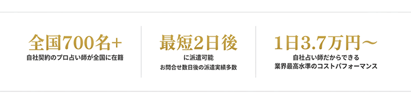 占い師イベント派遣3つの特徴